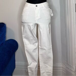 Old Navy rockstar, mid rise white denim jeans in size 0